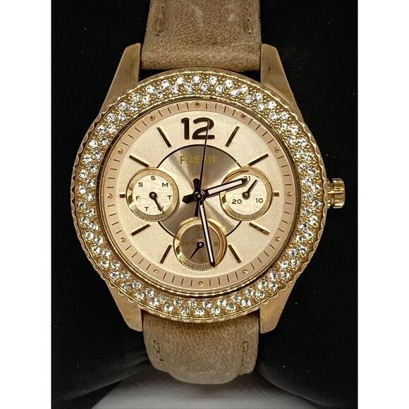 Fossil ES2955 Women Sand Leather Rose Analog Dial Quartz Wrist Watch QB578 - Picture 2 of 12